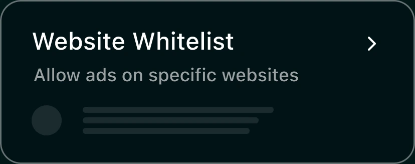 The website whitelist with one allowed site