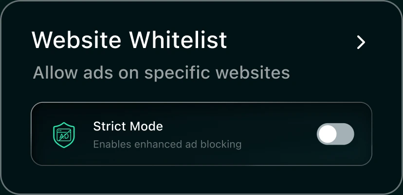 The website whitelist with strict mode