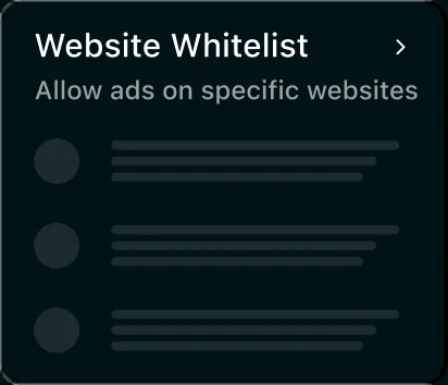 The website whitelist with one allowed site